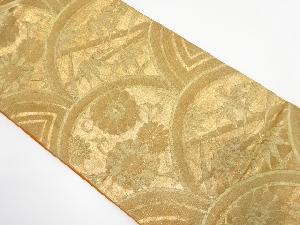 アンティーク　青海波に竹笹・菊唐草模様織り出し袋帯（材料）